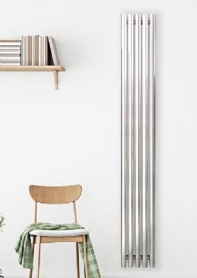 ULTRAHEAT IMPERIUM CHROME H1300mm x W260mm MINIMALIST VERTICAL ROUND TUBE RADIATOR, 5IM13C ULTRAHEAT IMPERIUM CHROME H1300mm x W260mm MINIMALIST VERTICAL ROUND TUBE RADIATOR, 5IM13C